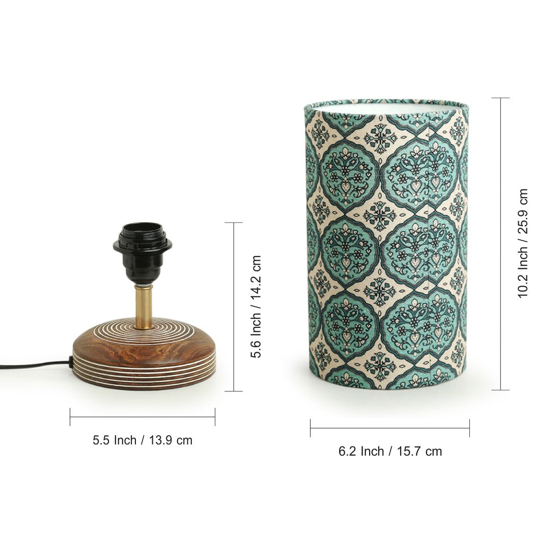 EXCLUSIVELANE 'Paisley-Carved' Table Lamp In Mango Wood (14 Inch) - view 7