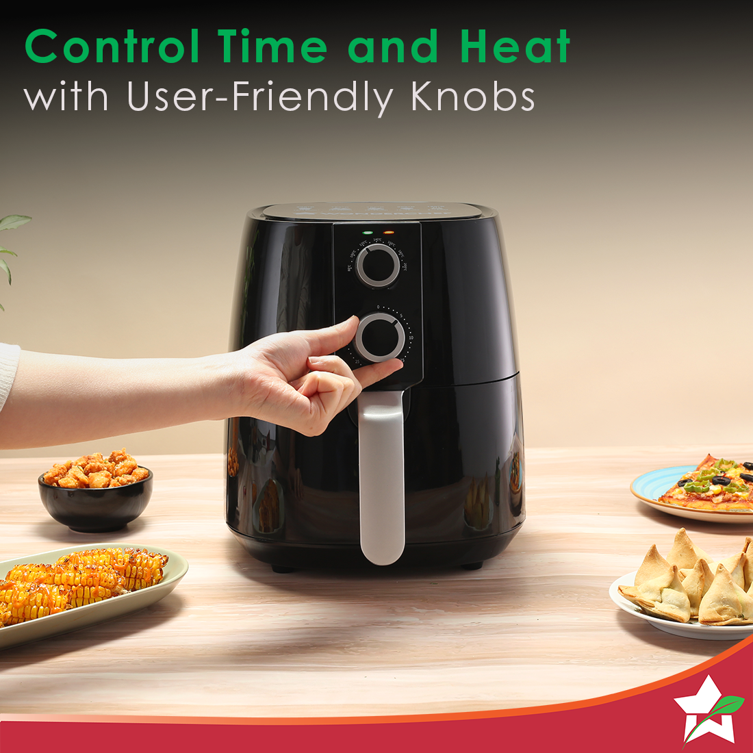 Wonderchef Prato Manual Air Fryer for Home and Kitchen with 5 Pre-set Menu - view 6