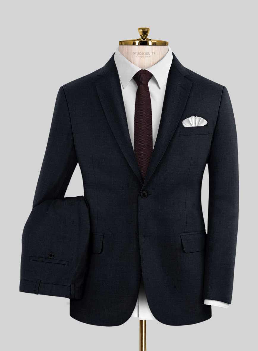 StudioSuits Super Blue Satin Wool Suit