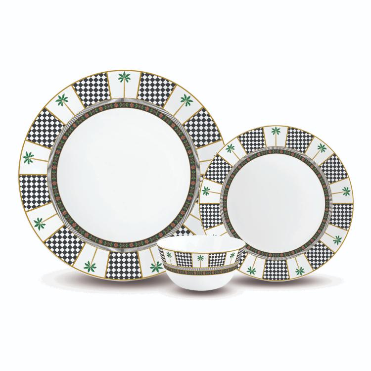 Cello Aurus Series 35 Pieces Arabia Opalware Dinner Set, Family of 6