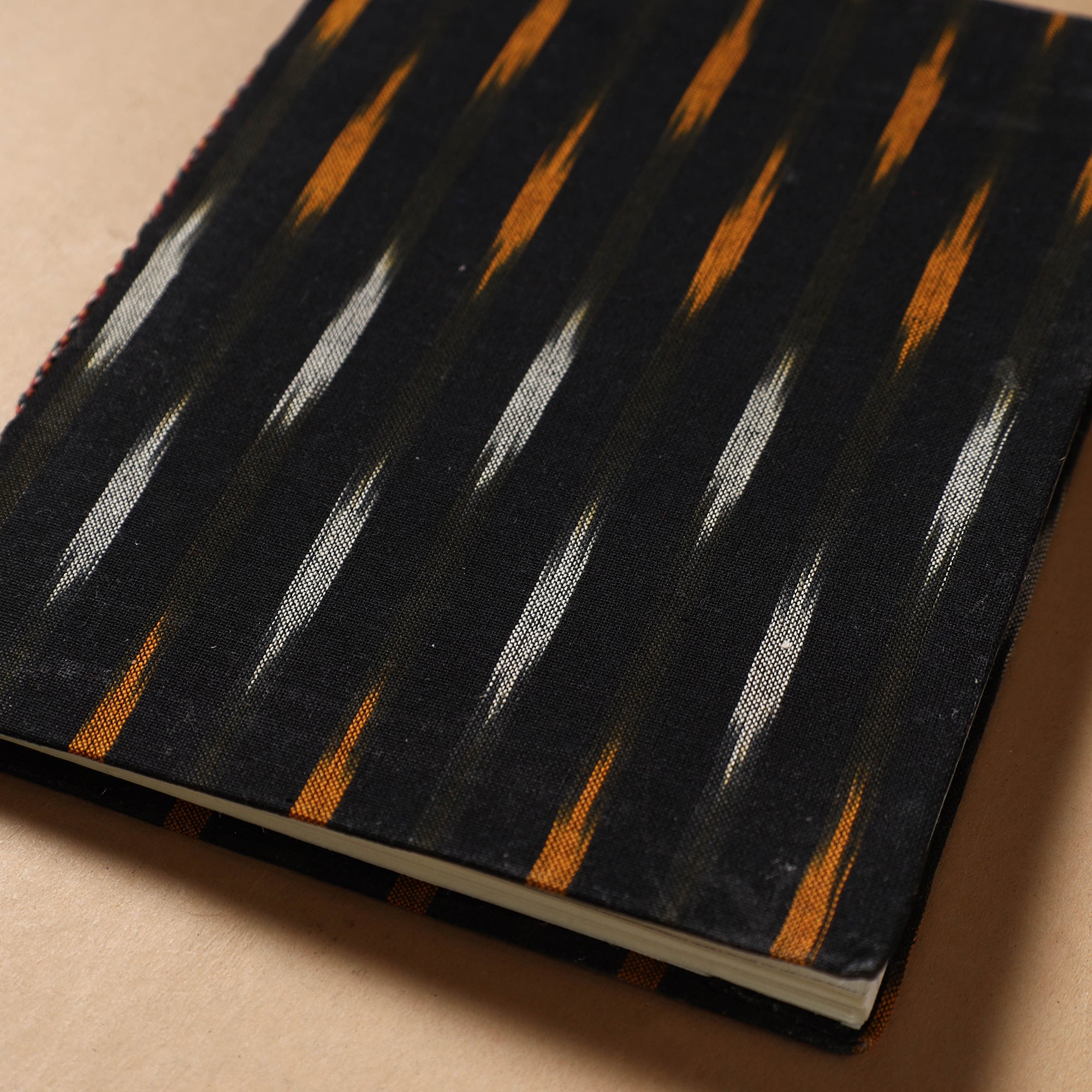 CHUTNEY CRAFT STUDIO Black - Ikat Fabric Cover Handmade Paper Notebook (9 x 7 in) - view 2