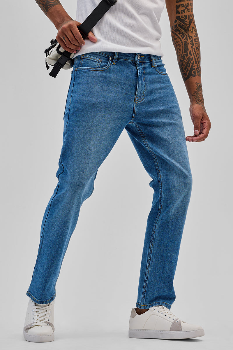 SNITCH Light Blue Regular Fit Jeans