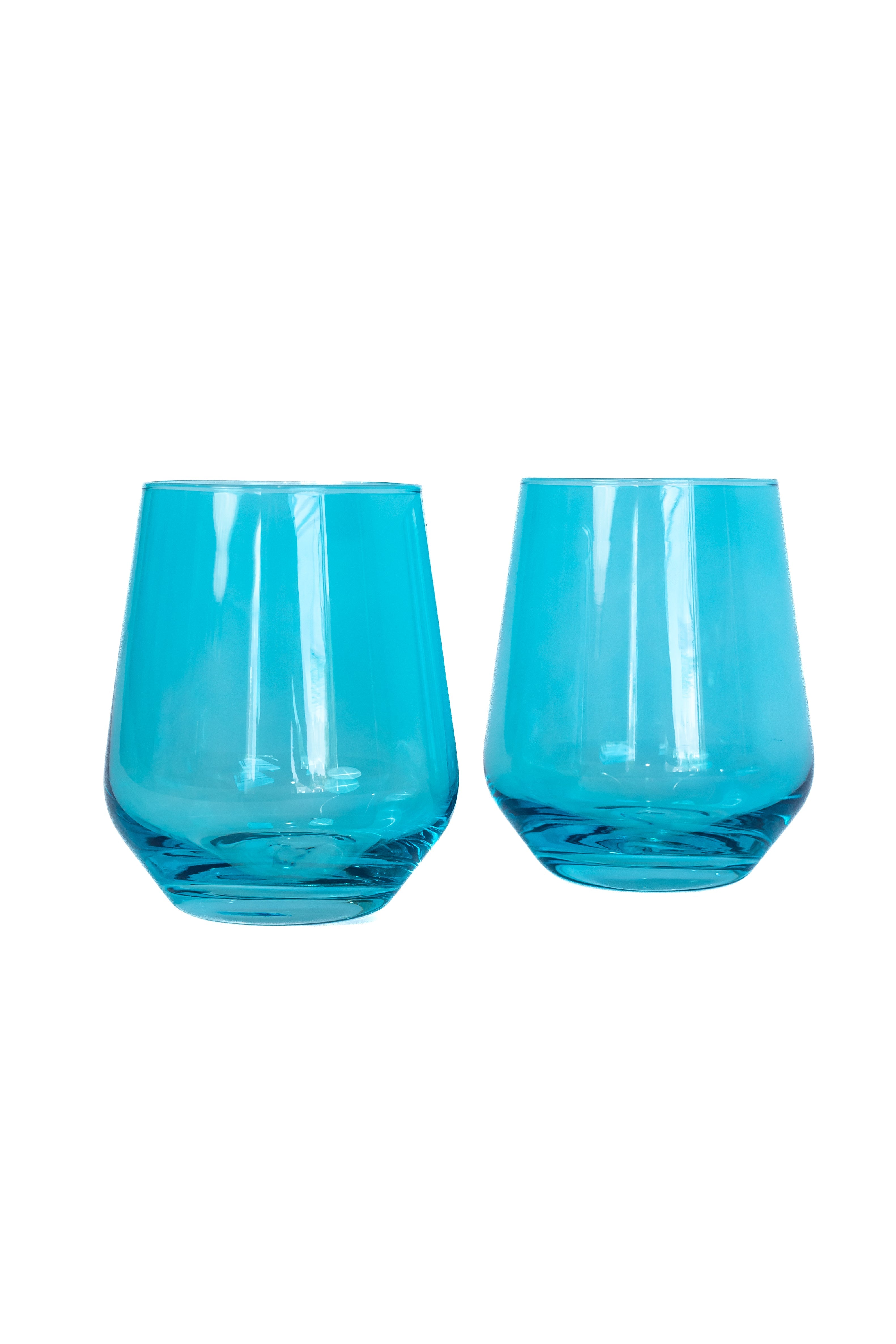 Estelle Colored Glass Estelle Colored Wine Stemless - Set of 2 {Ocean Blue} - view 5
