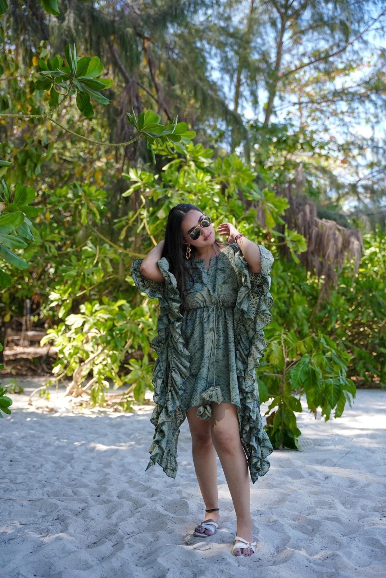 Idaho-o Rustic green kaftan