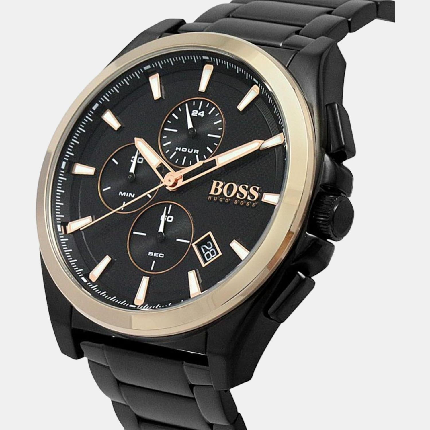 Boss Grandmaster Men Quartz Black Dial Chronograph Stainless Steel Watch 1513885 - view 7