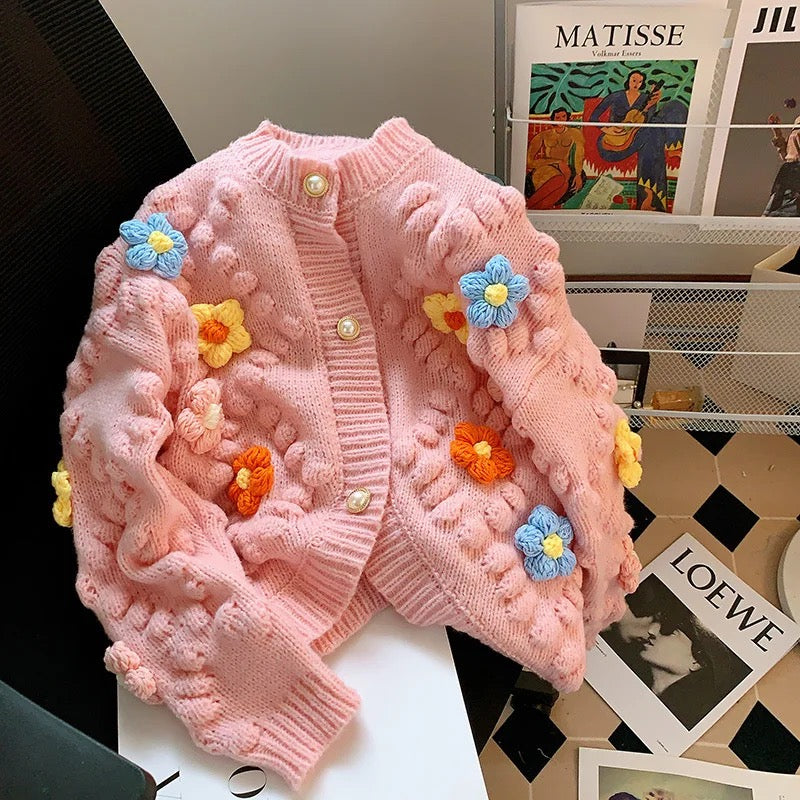 Alamode By Akanksha Lisido Statement Woolen Sweater with Flower Detail