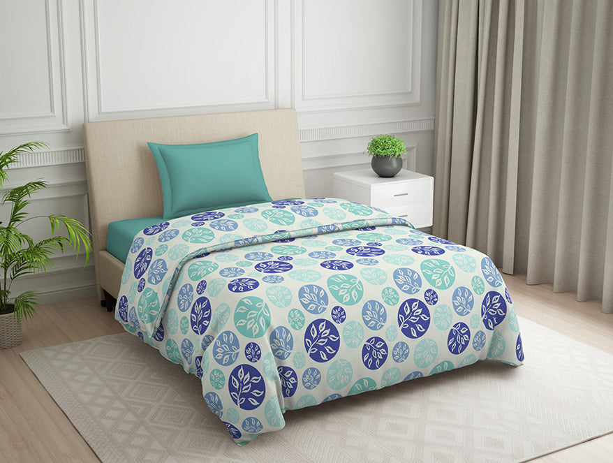 Spaces India Ornate Blue Polycotton Quilt Single Harmony - By Welspun - view 2