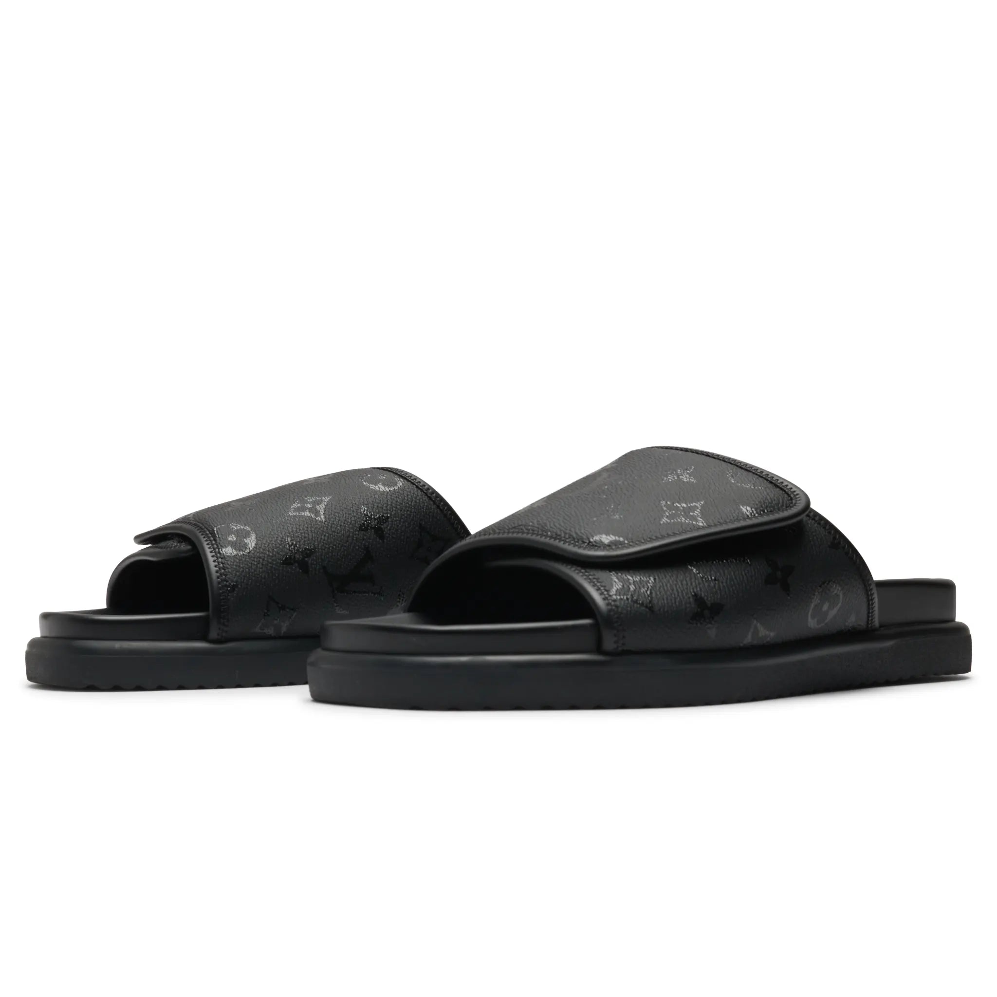 Preloved - Louis Vuitton Miami Mules Black Slides - view 2