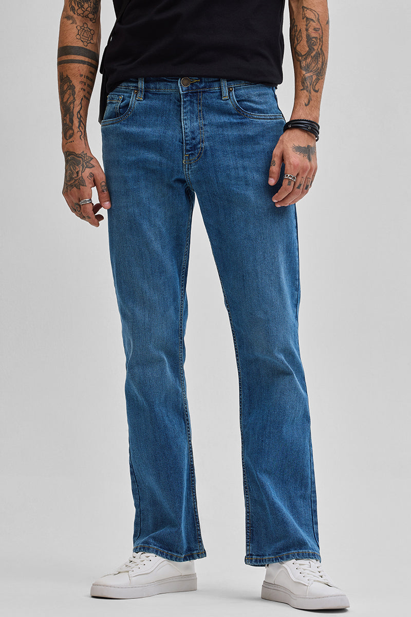 SNITCH Dark Blue Bootcut Jeans