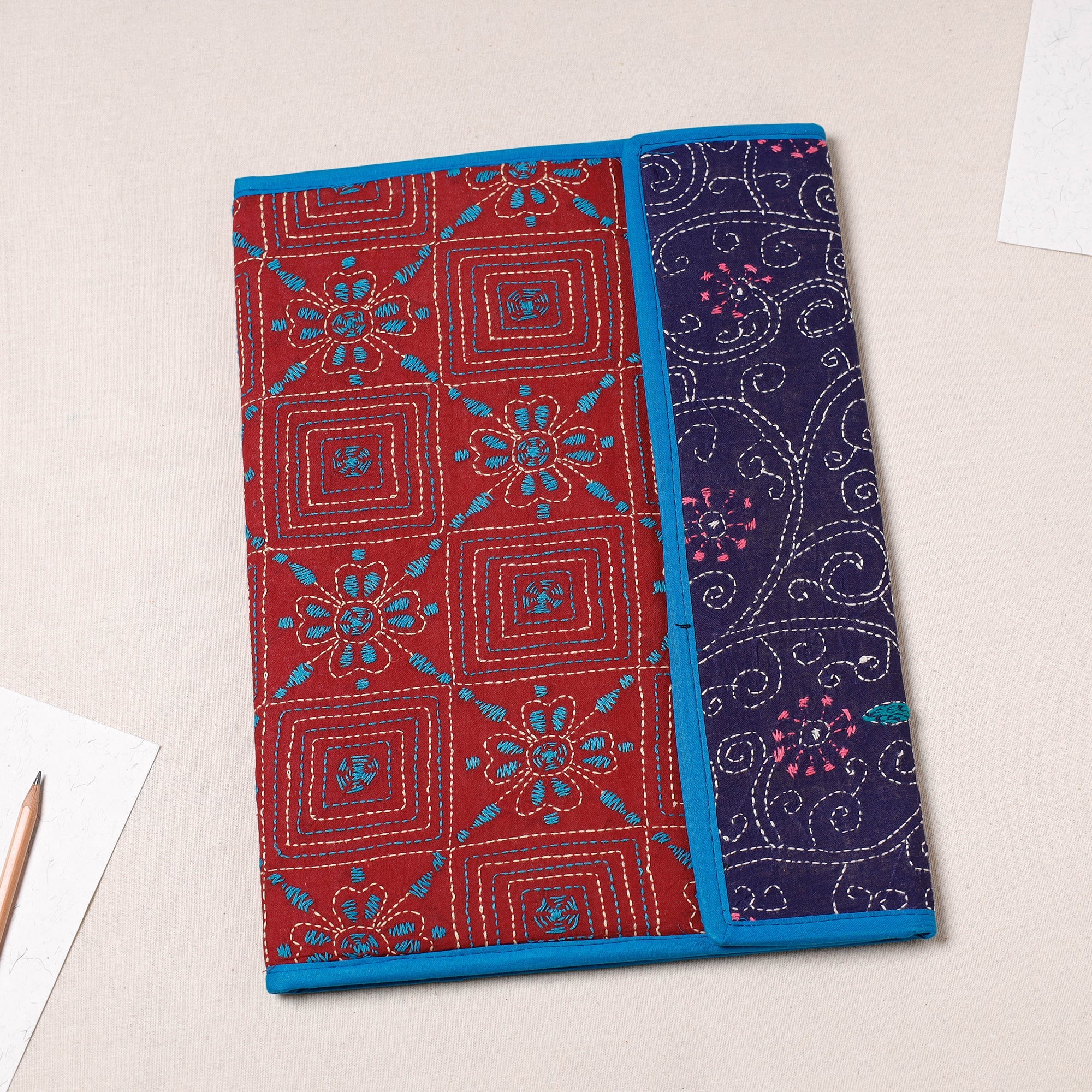 ASALKAAR Bengal Kantha Work Handcrafted File Folder