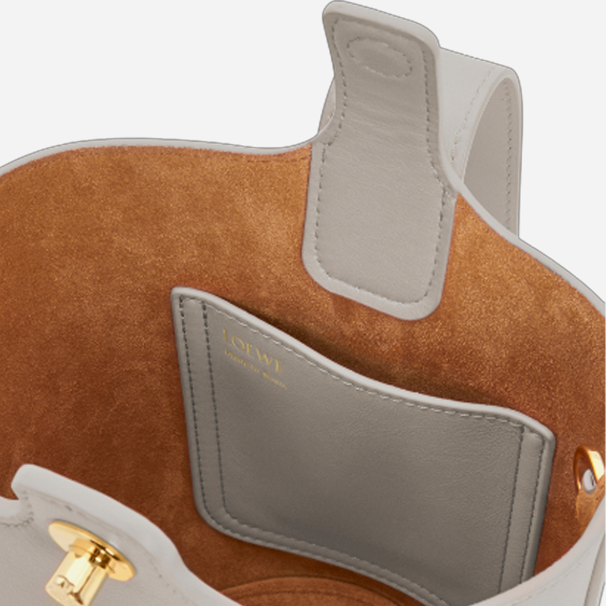 Loewe Mini Pebble Bucket Bag Shell Grey - view 2
