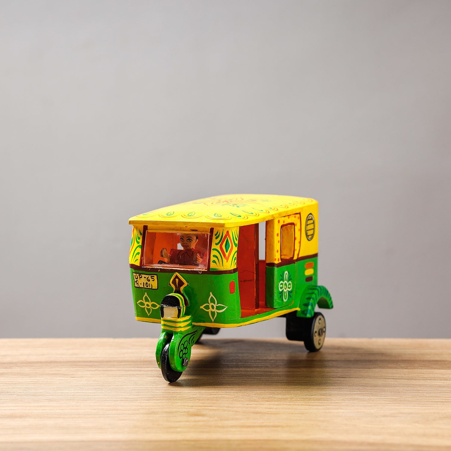 BANARAS KHILONA UDHYOG Auto Rickshaw - Banaras Handpainted Wooden Toy / Home Decor Item