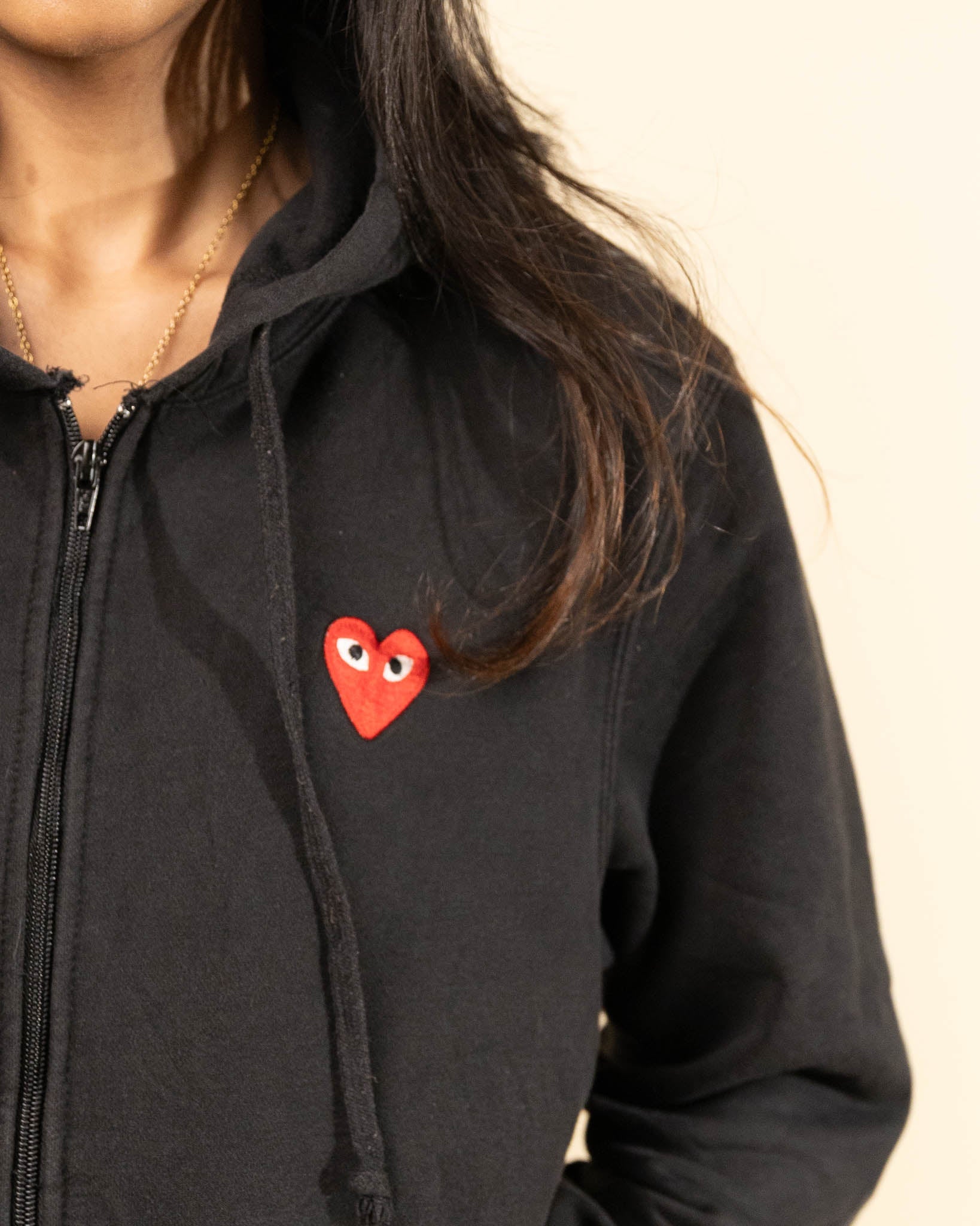 CDG Play Heart Zip-up Hoodie - view 2