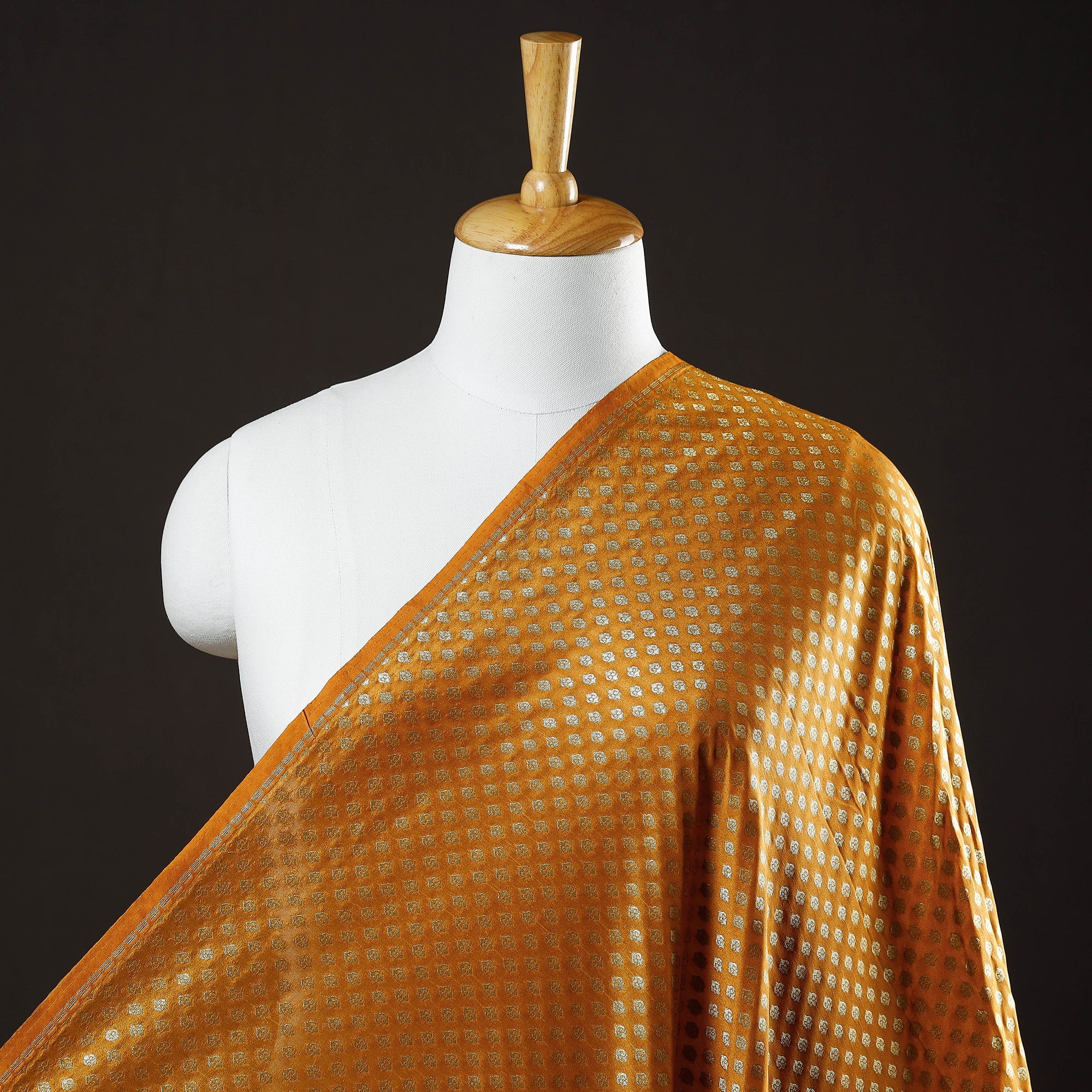 BANARASI BY MAQBUL HASAN Brown - Banarasi Jacquard Brocade Viscose Silk Fabric - view 2