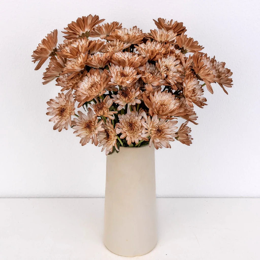 FiftyFlowers Mocha Mousse Sprayed Enhanced Pom Flower - view 2