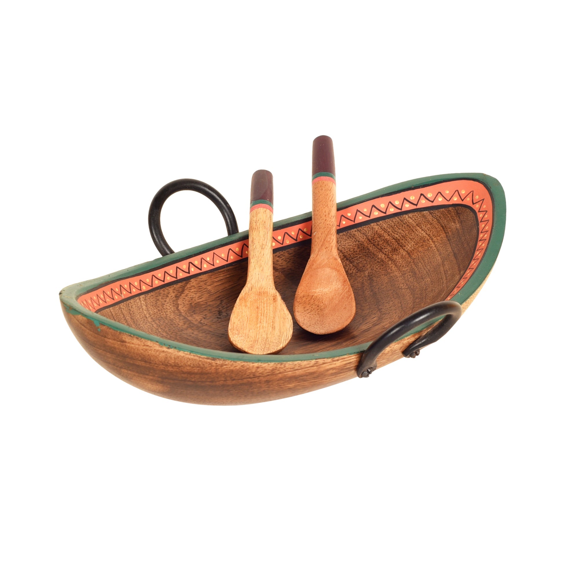 ART CREATIONS BY SUMAN SONTHALIA Brown - Leaf Of Nature' Serving Platter In Rosewood - view 3