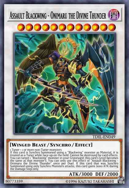 Yu-Gi-Oh! Assault Blackwing - Onimaru the Divine Thunder - TDIL-EN049 - Super Rare - Unlimited