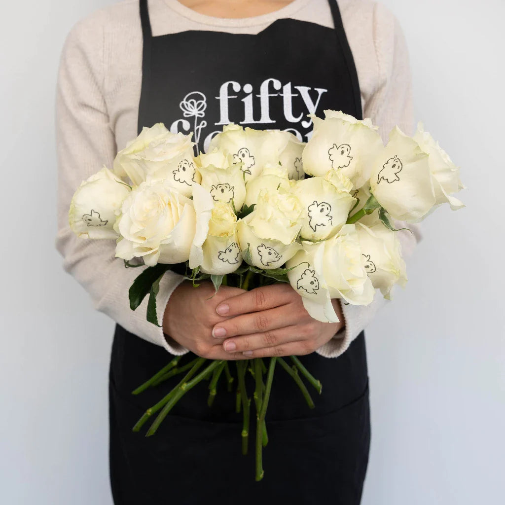 FiftyFlowers Glow in The Dark Ghost White Rose