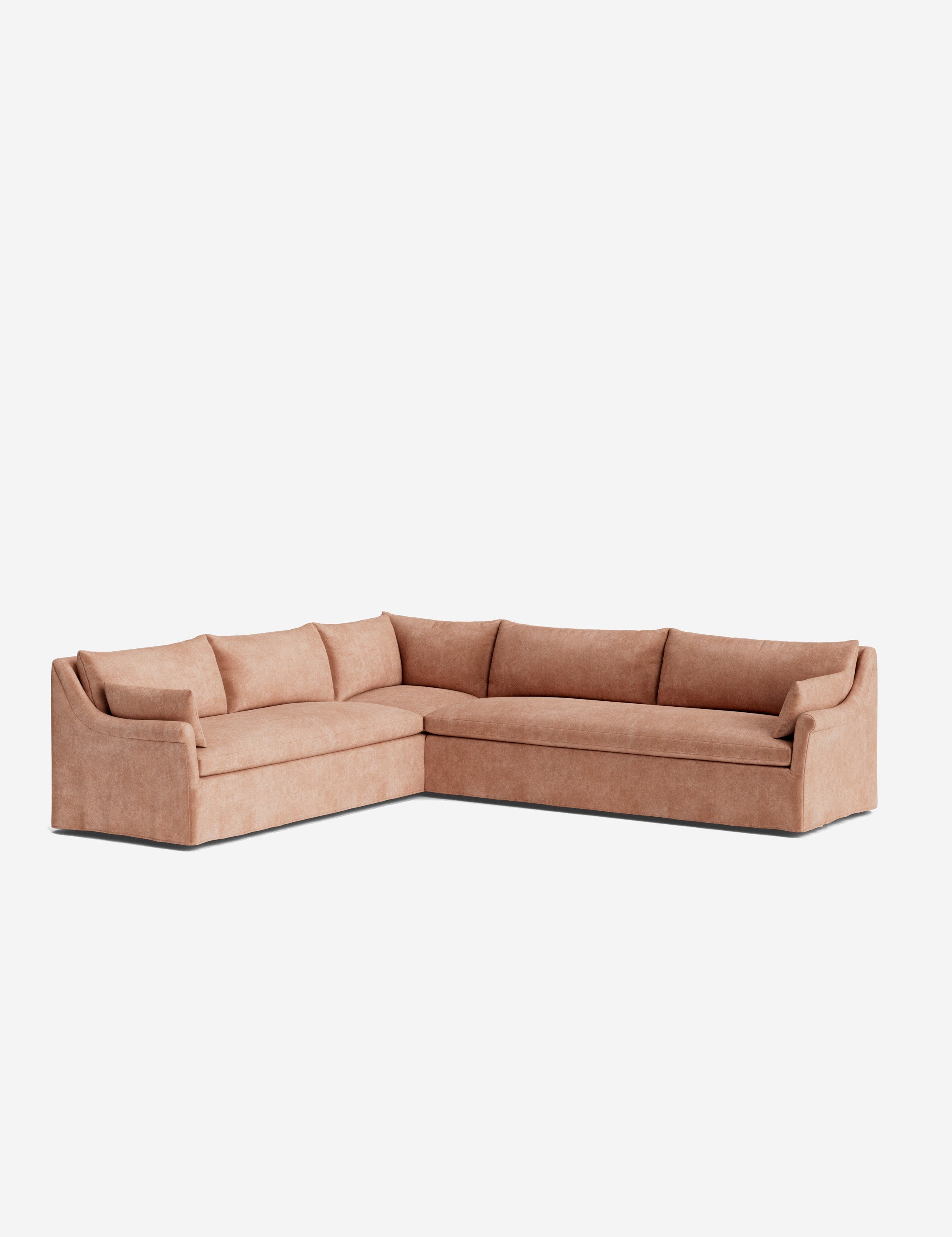 Lulu and Georgia Portola Rolled Arm Slipcover Corner Sectional Sofa - view 2