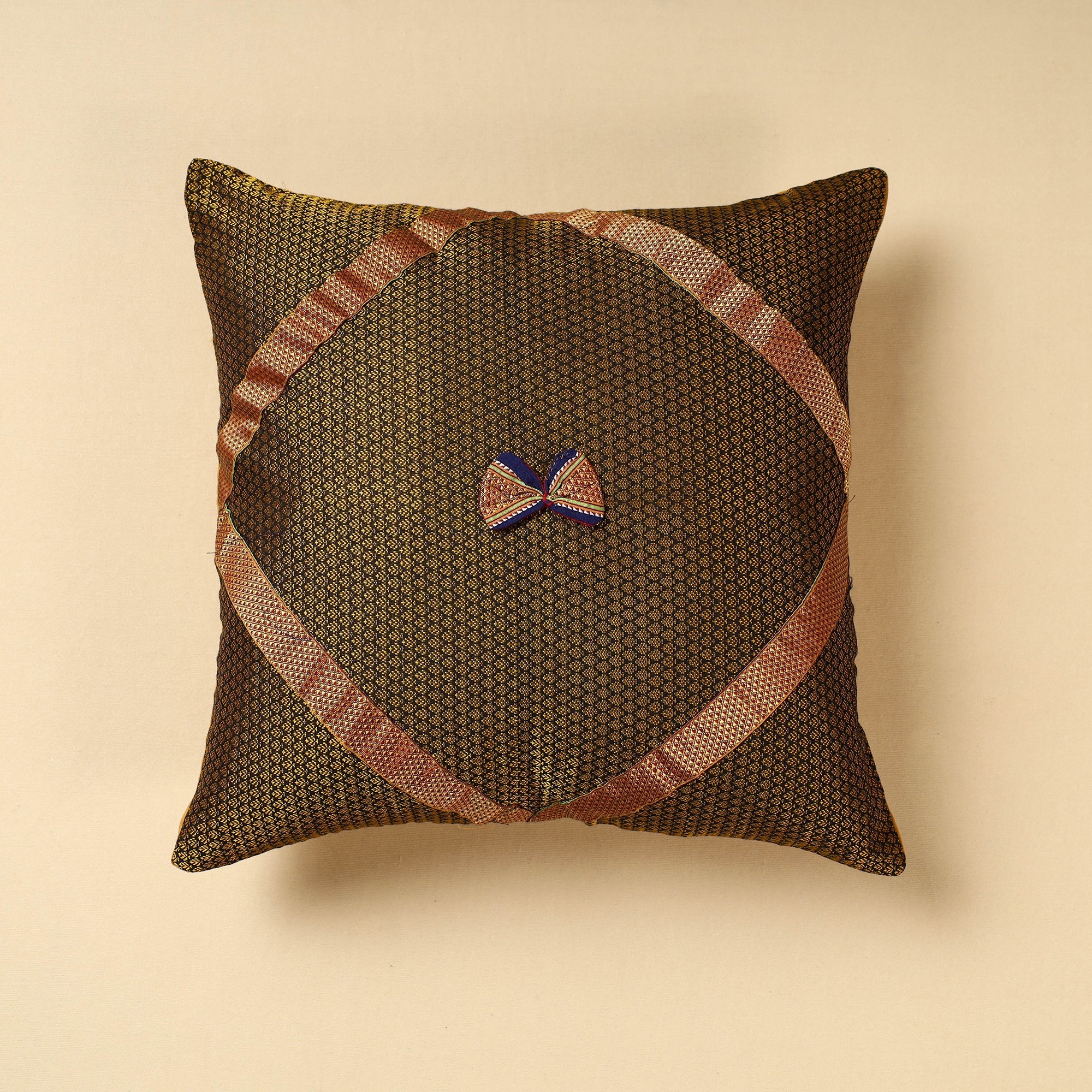 NOORI BAZAR Brown - Khun Weave Cotton Cushion Cover (16 x 16 in)