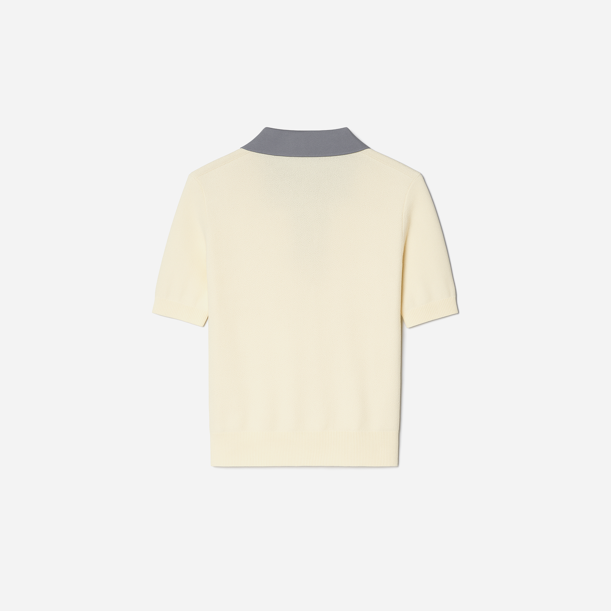 Tory Burch Cotton Pointelle Logo Polo New Ivory Lilac Whisper - view 2