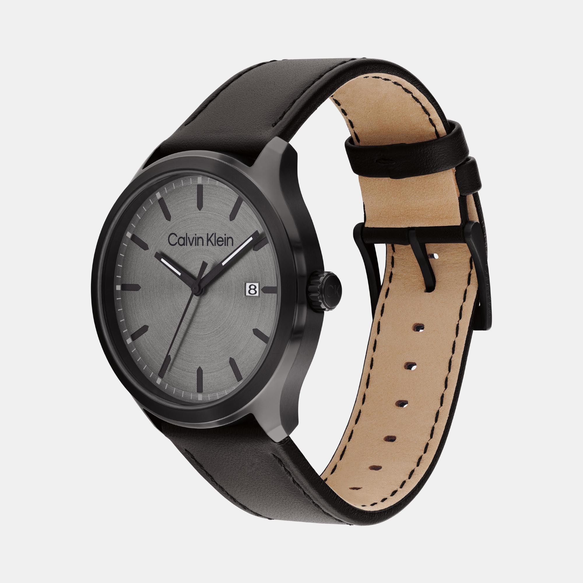Calvin Klein Define Men Quartz Grey Dial Analog Leather Watch 25200355 - view 3