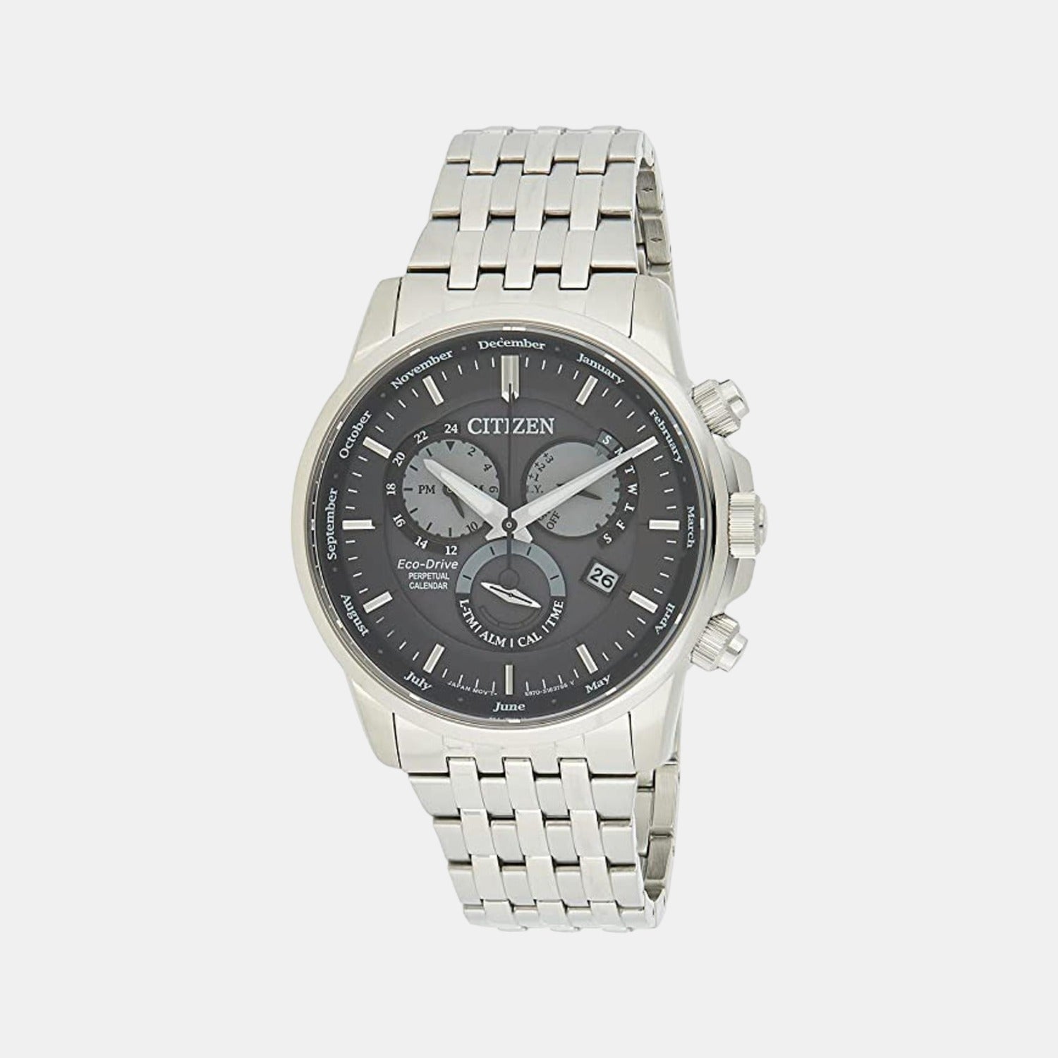 Citizen Eco-Drive Men Eco-Drive Grey Dial Chronograph Stainless Steel Watch BL8150-86H