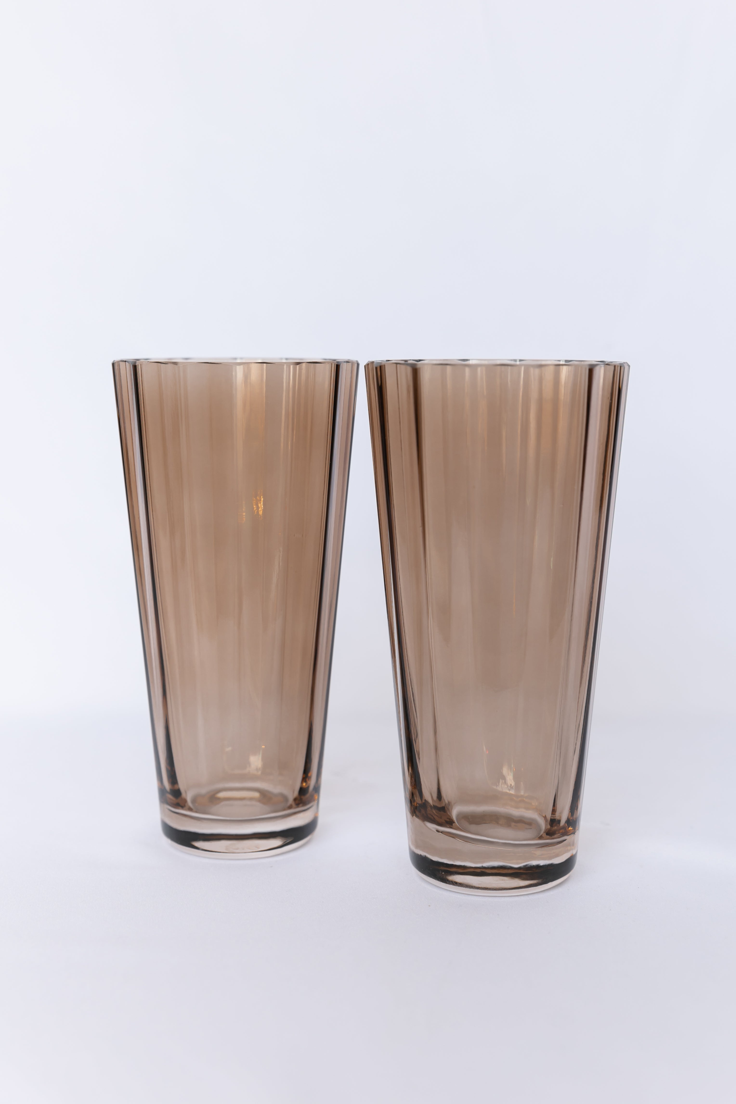 Estelle Colored Glass Estelle Colored Sunday High Balls - Set of 2 {Mocha Mousse (Our Amber Smoke)}
