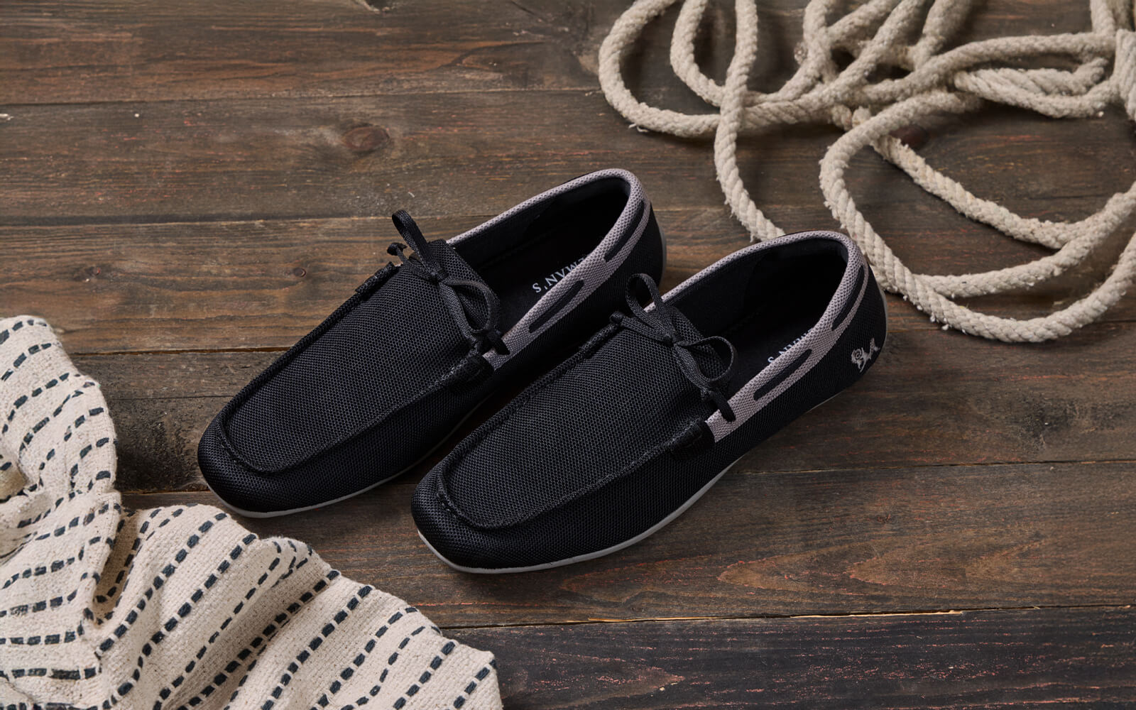 Neeman's ReLive Knit Boat Loafers : Black - view 2