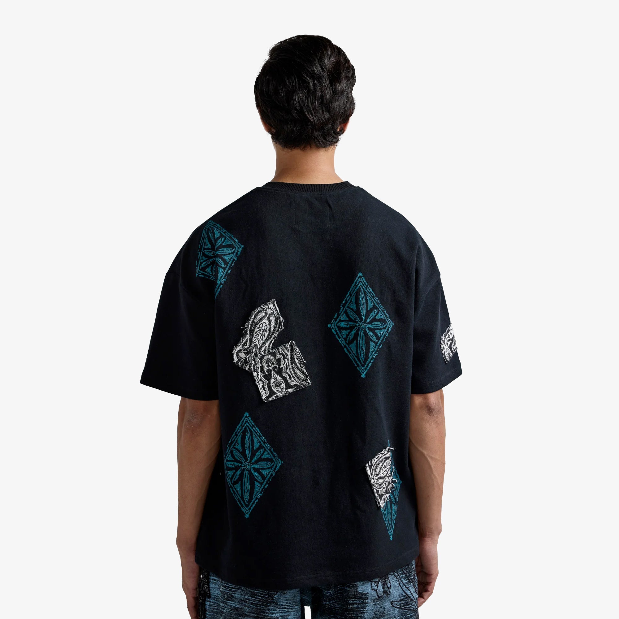 F A R A K | Black Block Print T-shit { Black - view 2