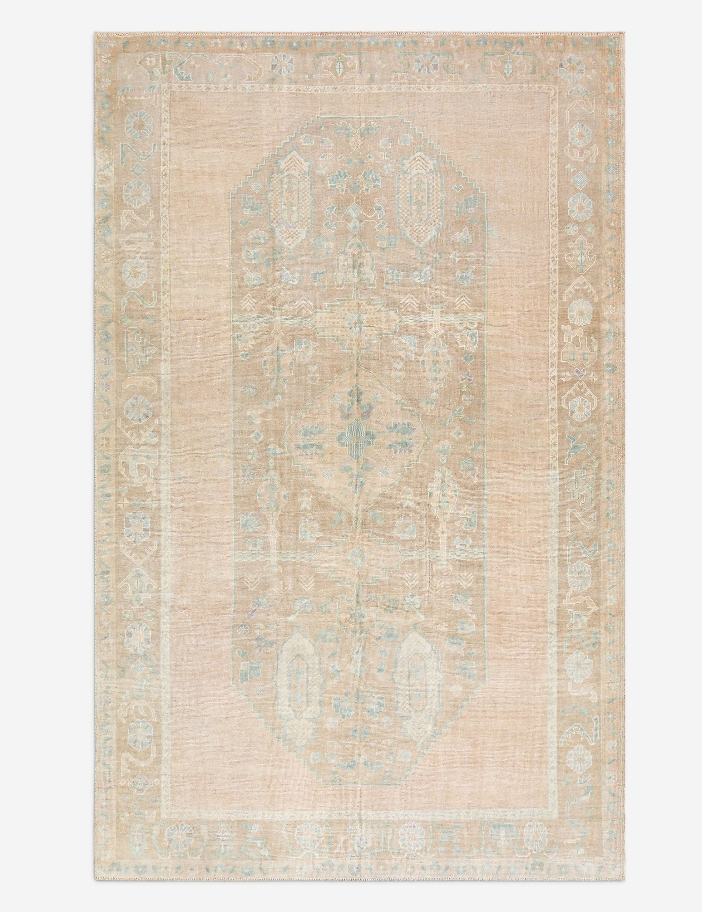 Lulu and Georgia Vintage Turkish Hand-Knotted Wool Rug No. 482, 6' 1" x 9' 8"