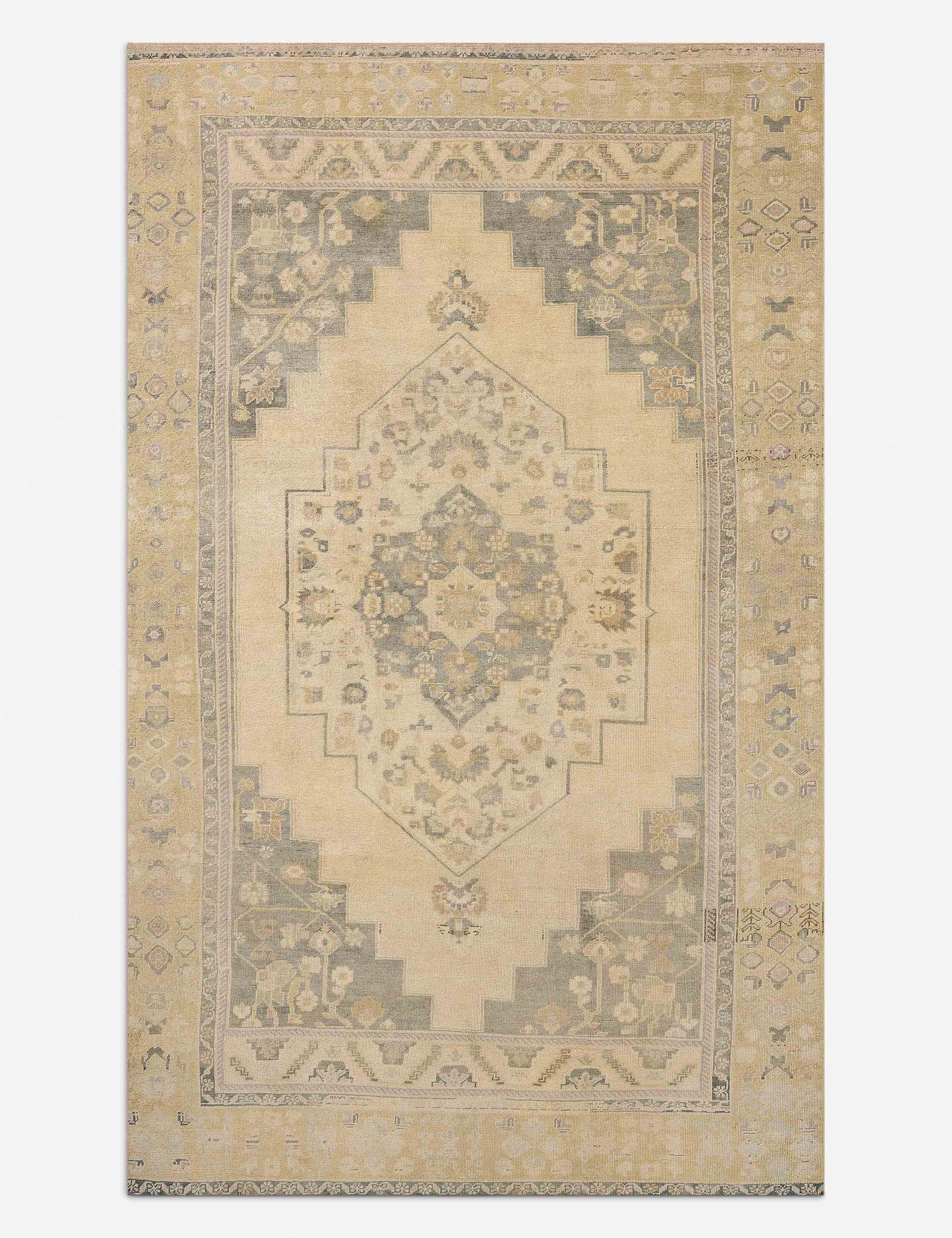 Lulu and Georgia Vintage Turkish Hand-Knotted Wool Rug No. 610, 6'1" x 10'