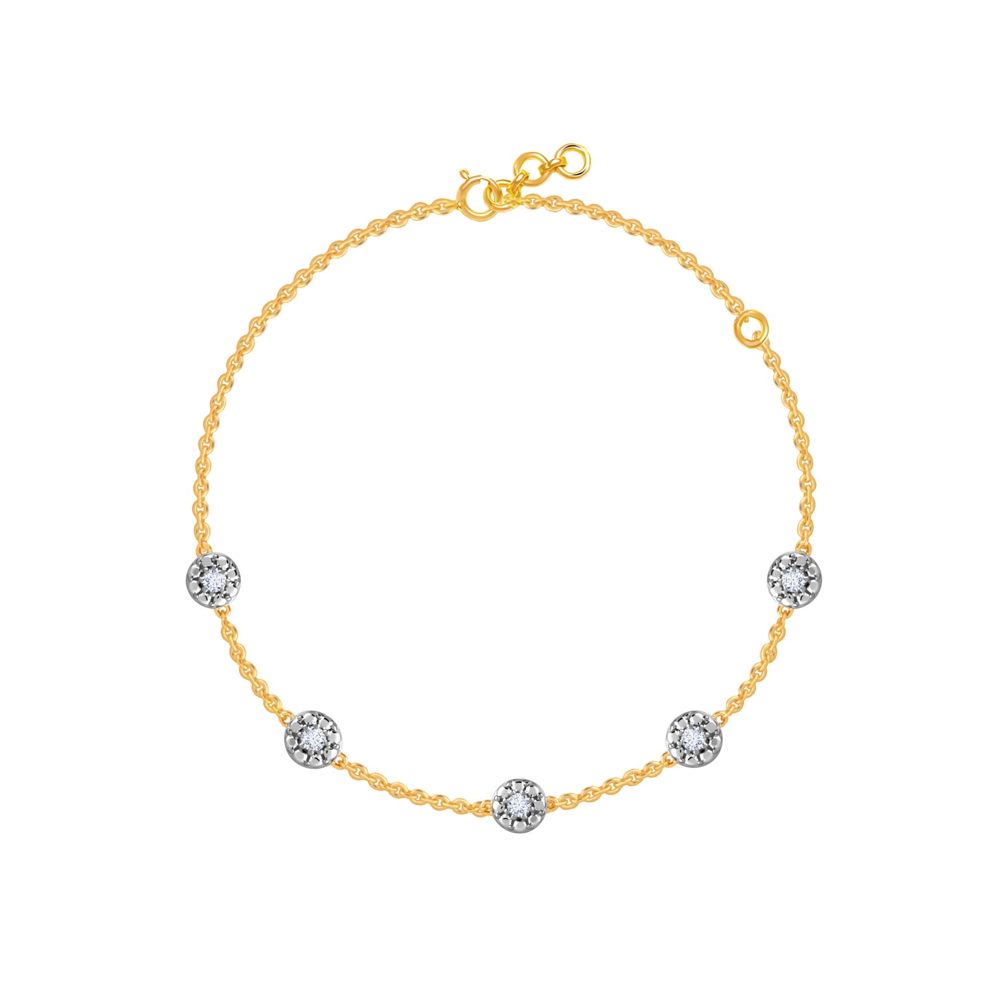 GIVA Jewellery Gold Gorgeous Cluster Diamond Bracelet