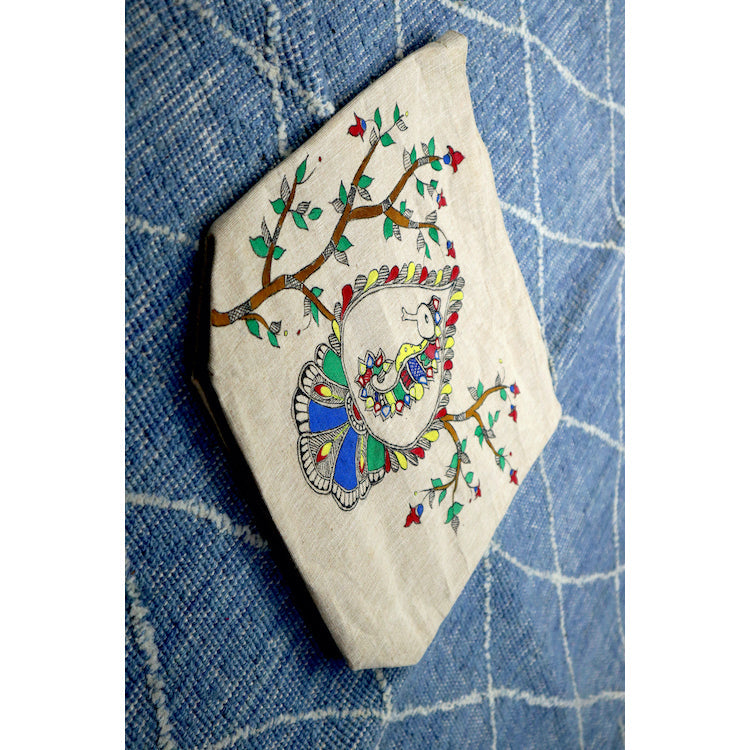DIORAMA DESIGNS Beige - Heritage Hues Handpainted Cotton Jute Tote Bag - view 2