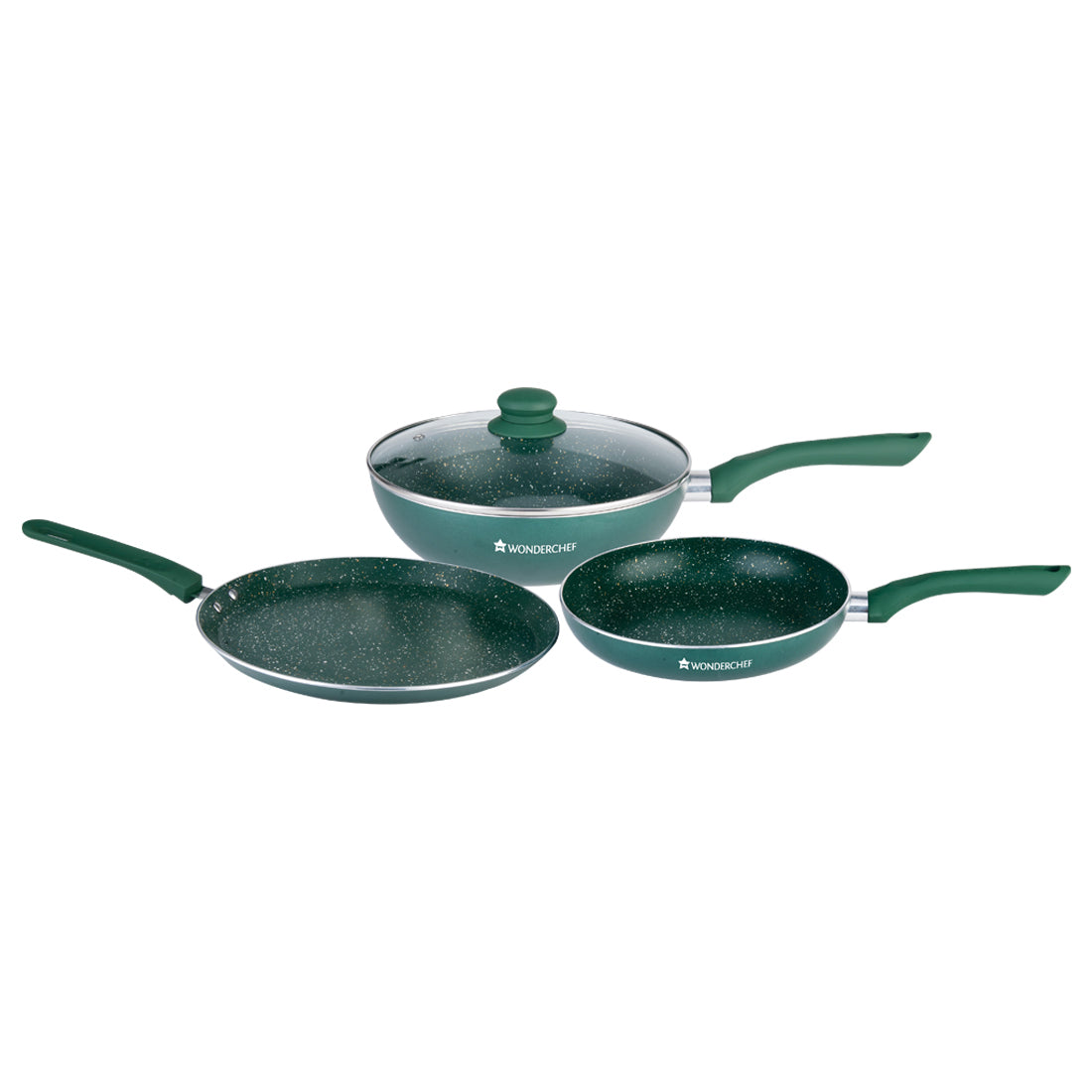 Wonderchef Royal Velvet Plus Non-stick Cookware Set, 4Pc .