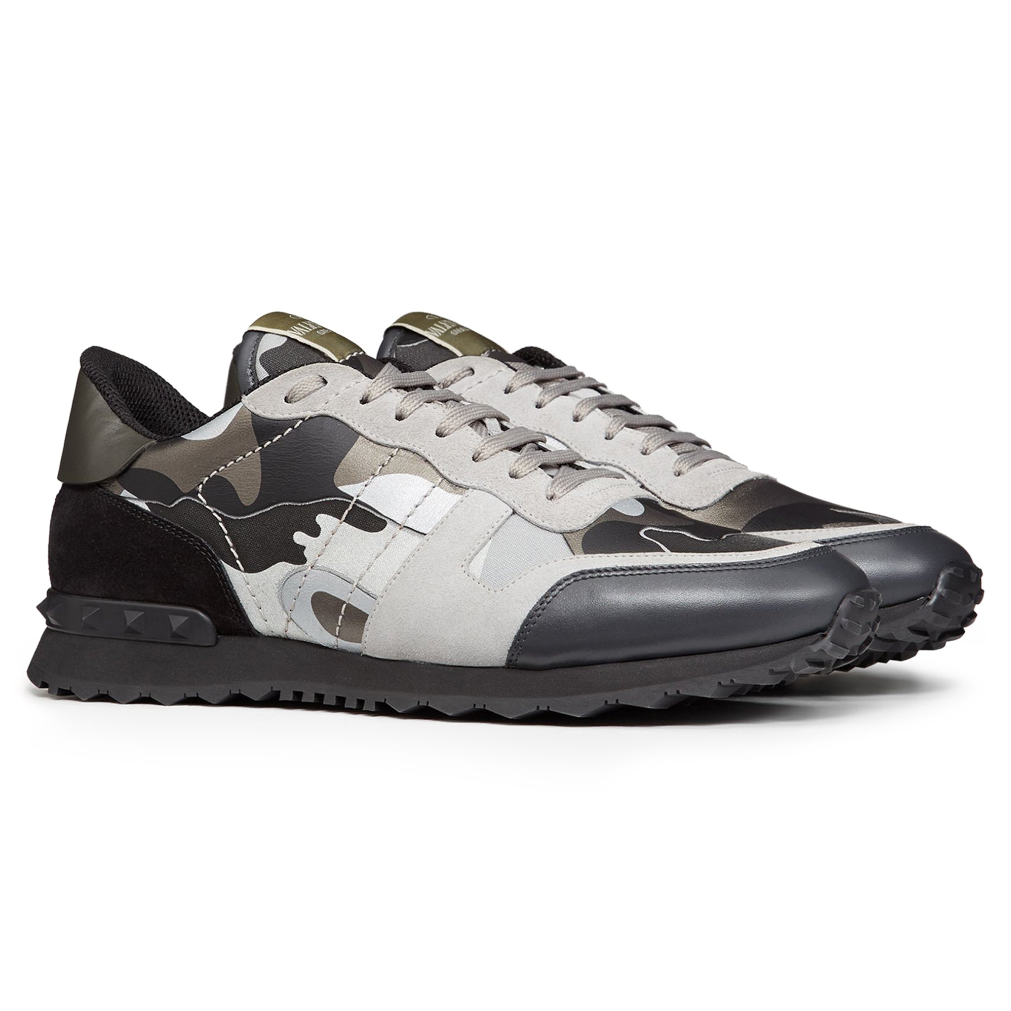 Valentino Grey Black Camouflage Rockrunner Sneaker - view 2