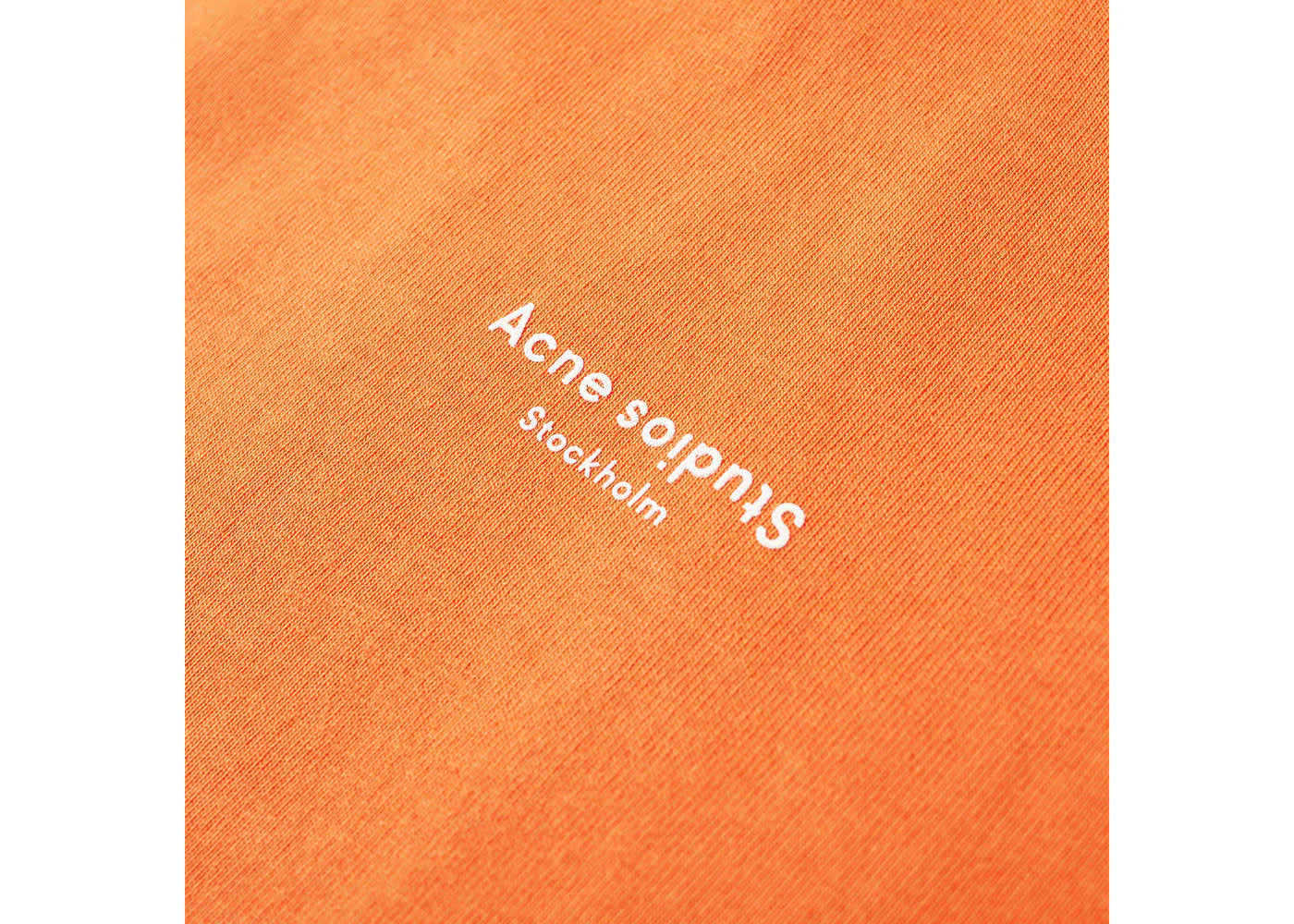 Acne Studios Reverse Logo Oversized Fit Hooded Sweatshirt Mandarin Orange - view 2