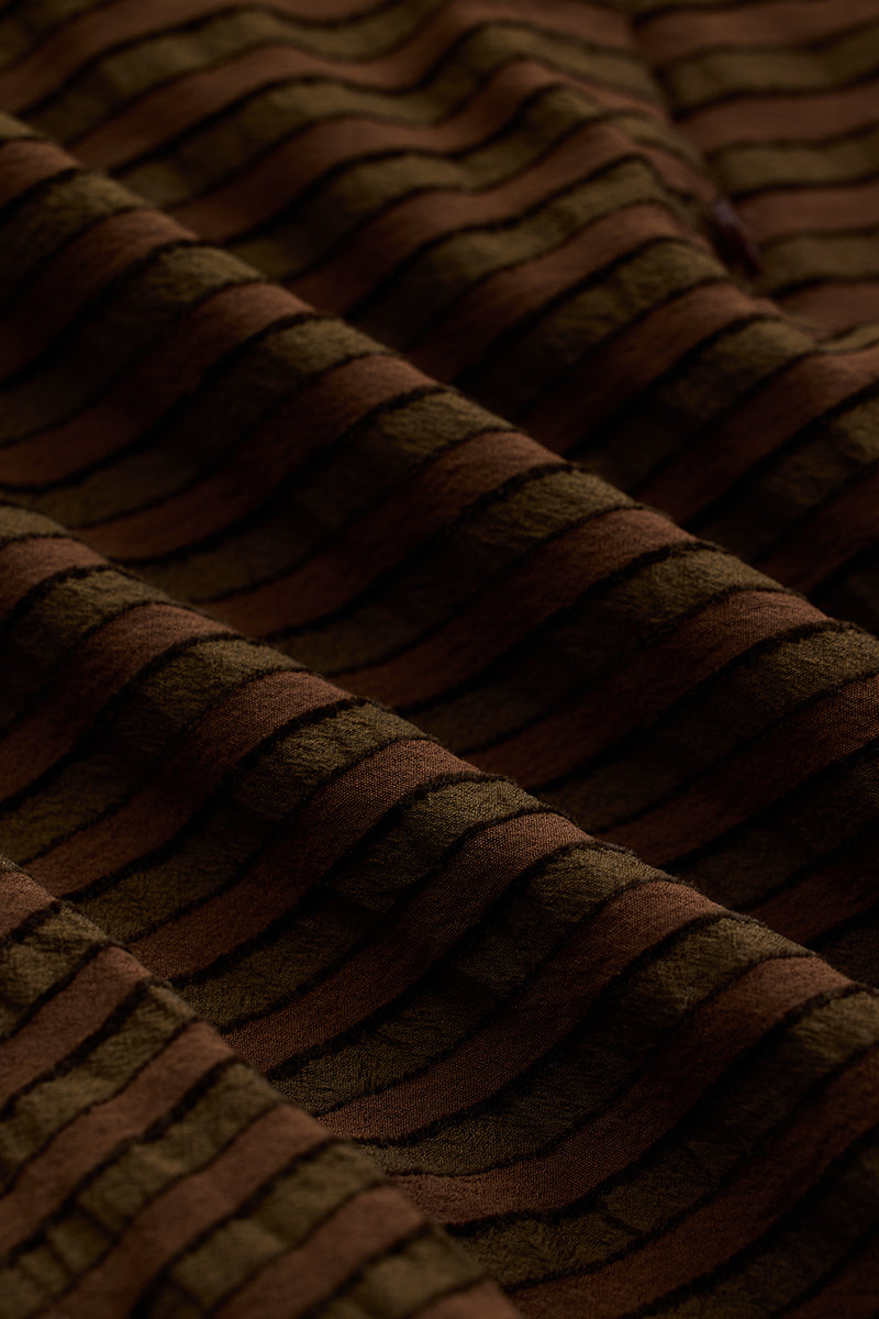 SNITCH Brown Textured Stripes Shirt - view 9