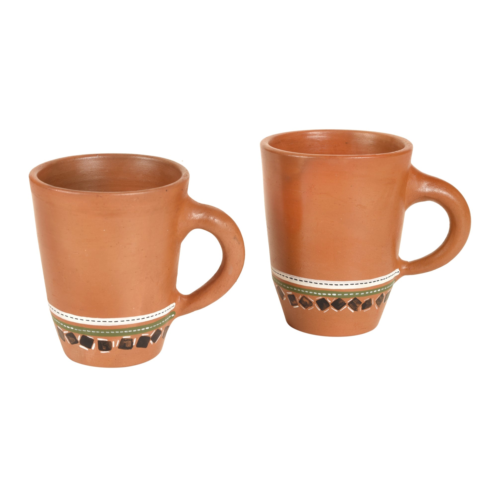 ART CREATIONS BY SUMAN SONTHALIA Brown - Knosh-4 Earthen Mugs with Tribal Motifs (Set of 2) - view 2