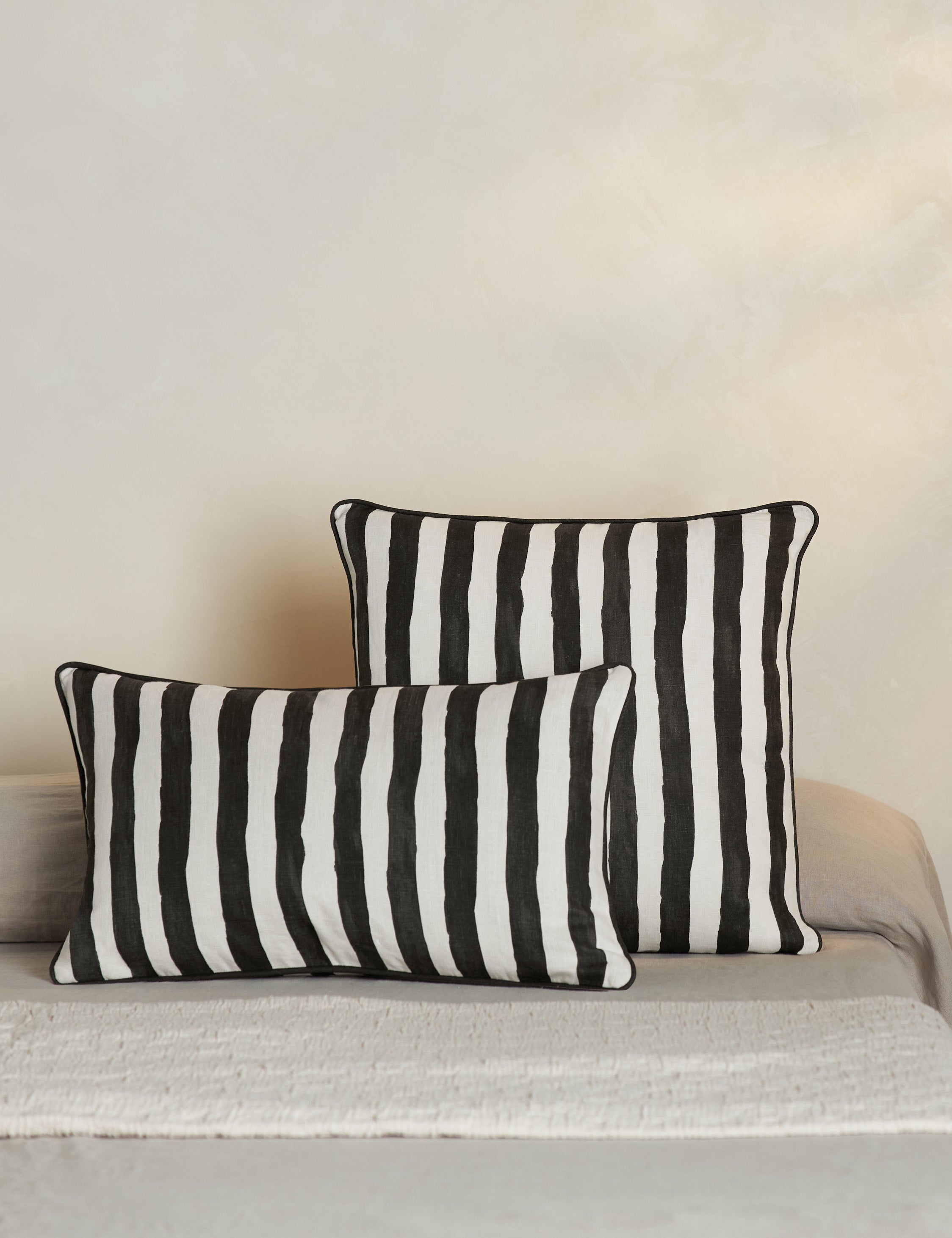 Lulu and Georgia Painterly Stripe Linen Pillow by Sarah Sherman Samuel - view 2