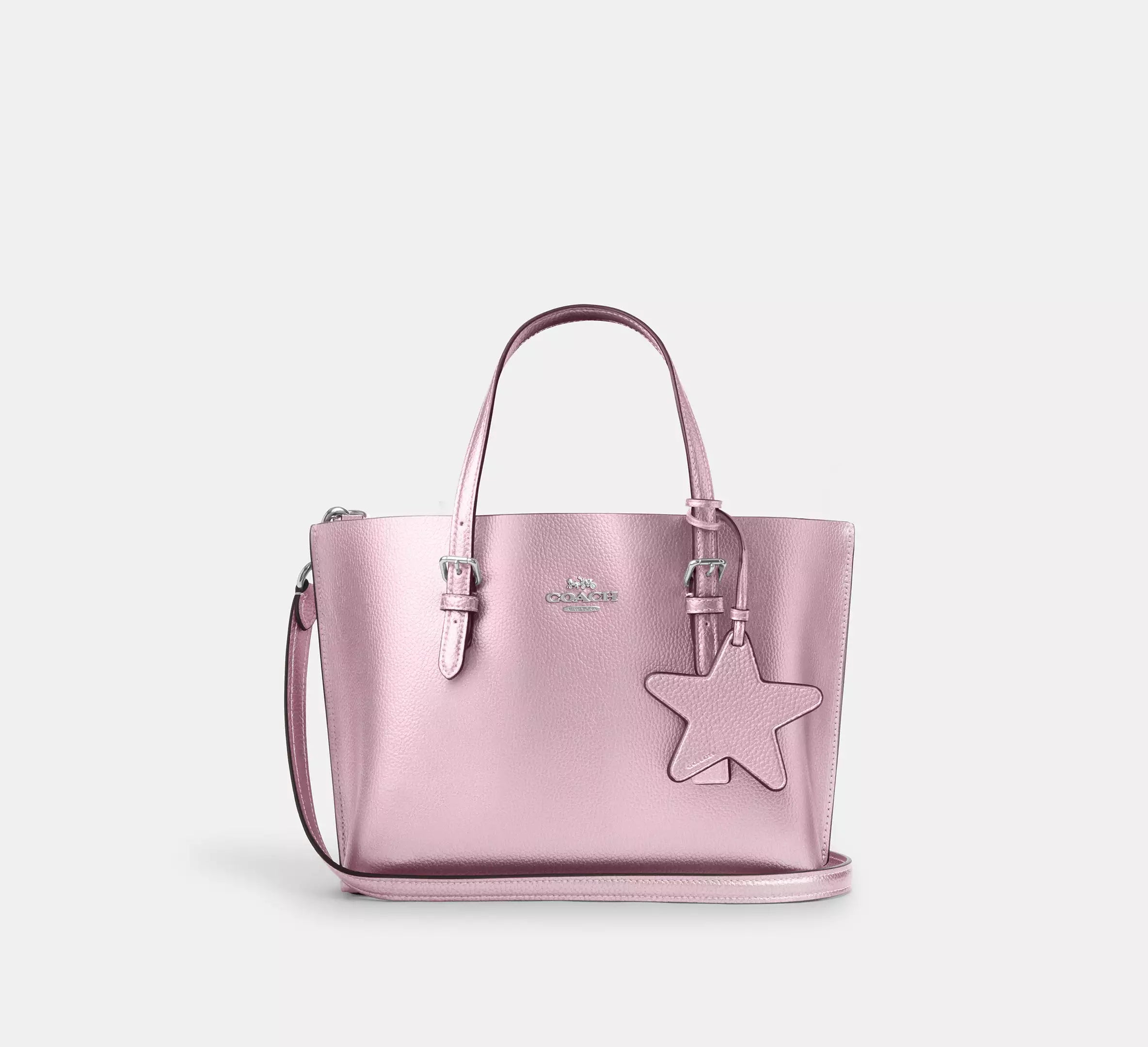 HYPE ELIXIR Coach Mollie Tote Bag 25 Silver/Mettalic Pink