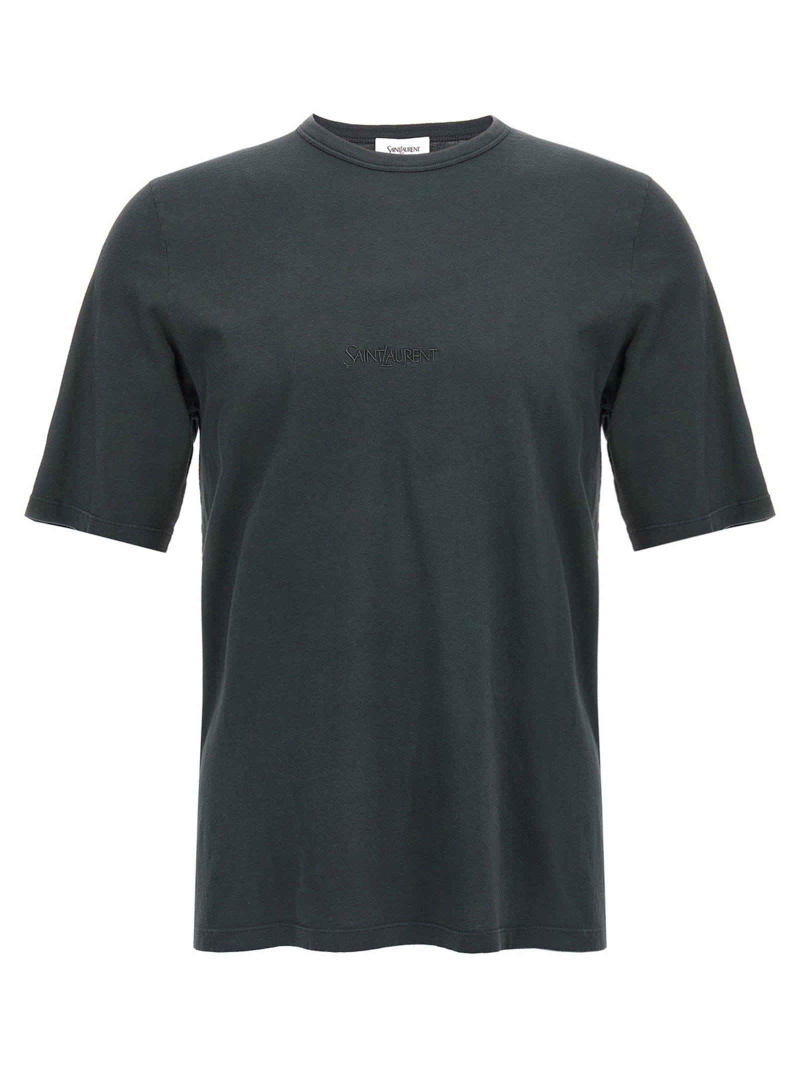 Saint Laurent Logo Embroidery T-shirt – 100% cotton