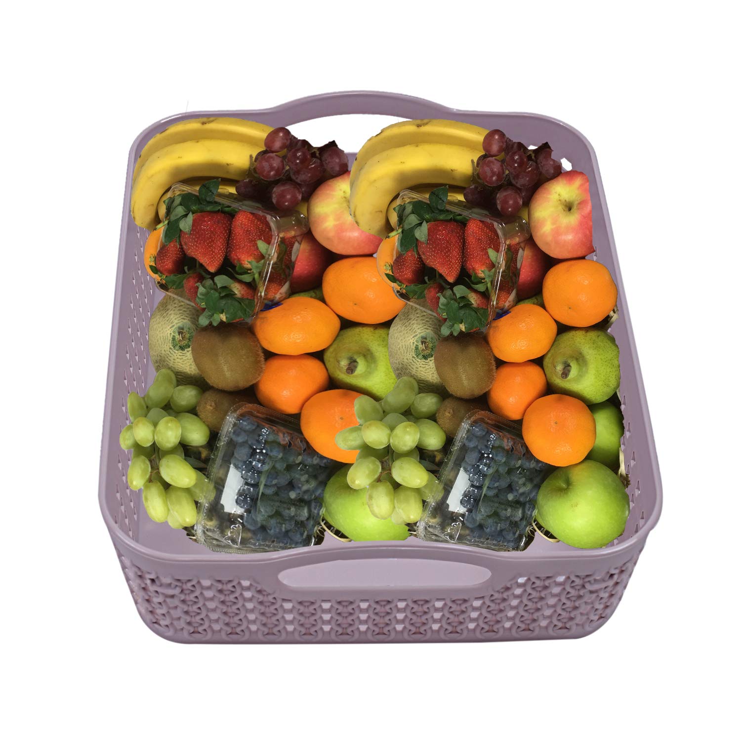 Kuber Industries Plastic 2 Pieces Multipurpose Storage Basket Set (Grey & Black)-CTKTC025419 - view 4