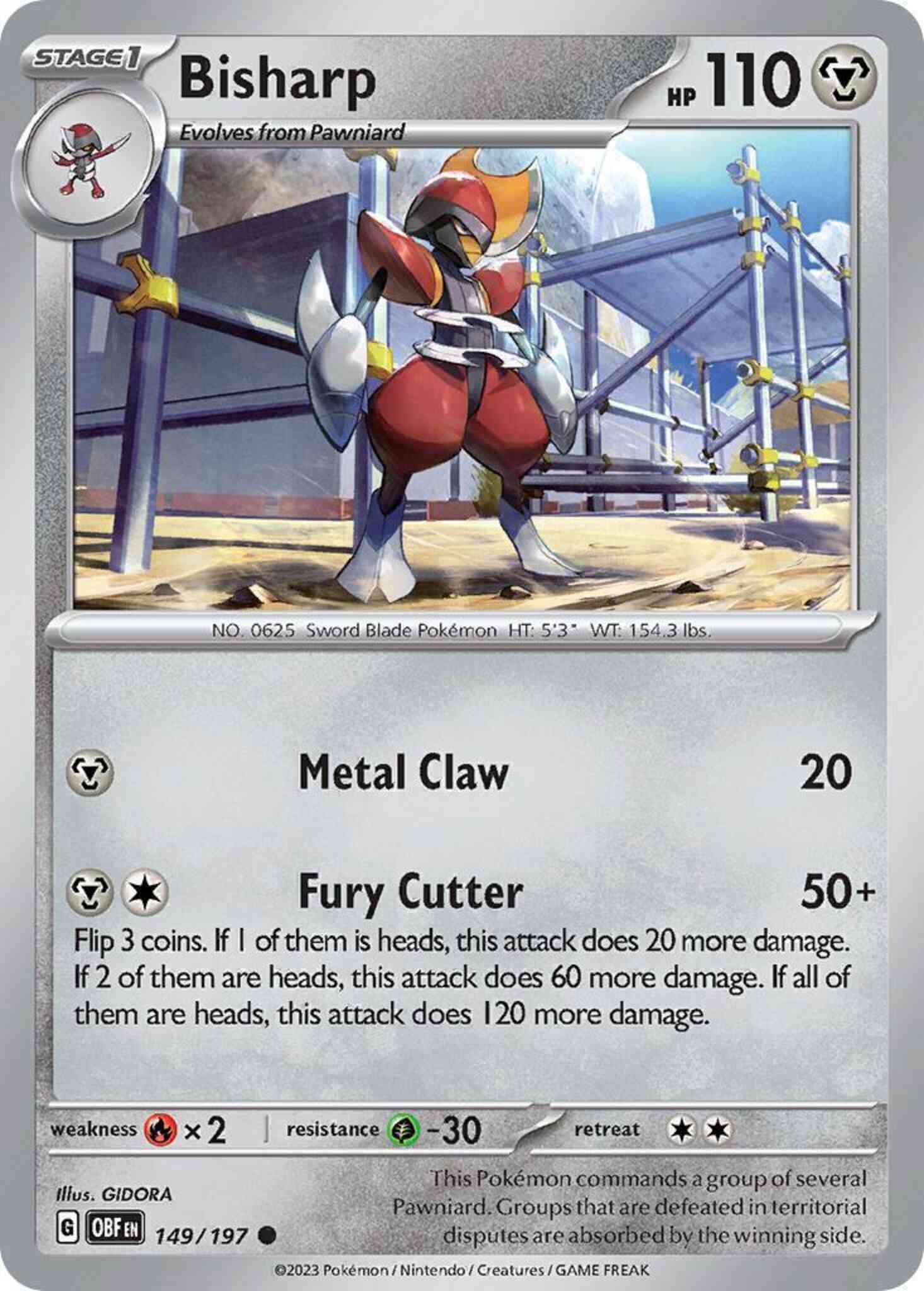 Common sv03-149 non-holo – Pokémon Bisharp - 149/197 - Common [sv03-149] [Non-Holo]