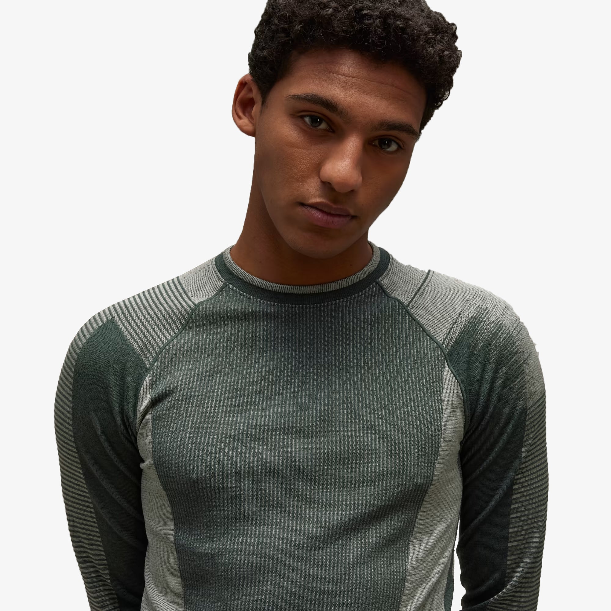 Y-3 | Engineered Knit Long Sleeve Baselayer Tee { Wonder Silver - view 4
