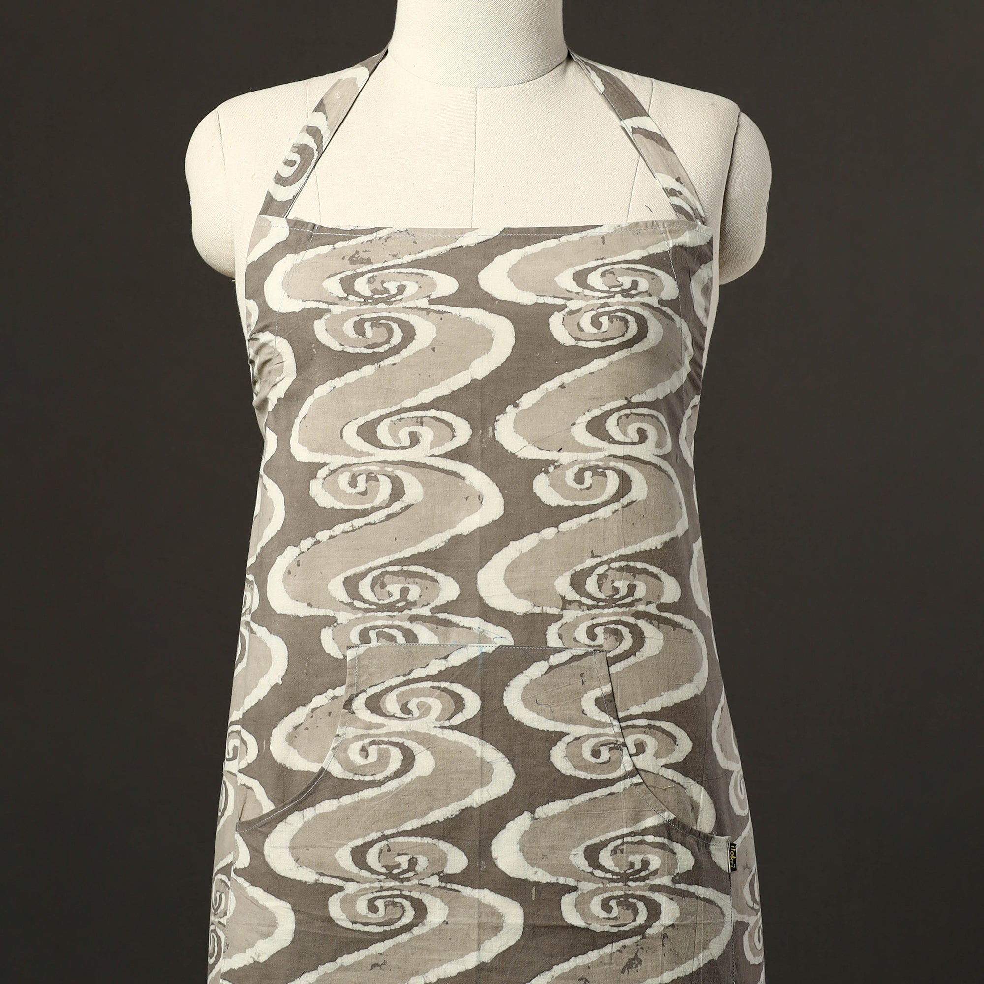 JALPARI Brown - Bagru Block Print Cotton Apron with Pocket 53 - view 2