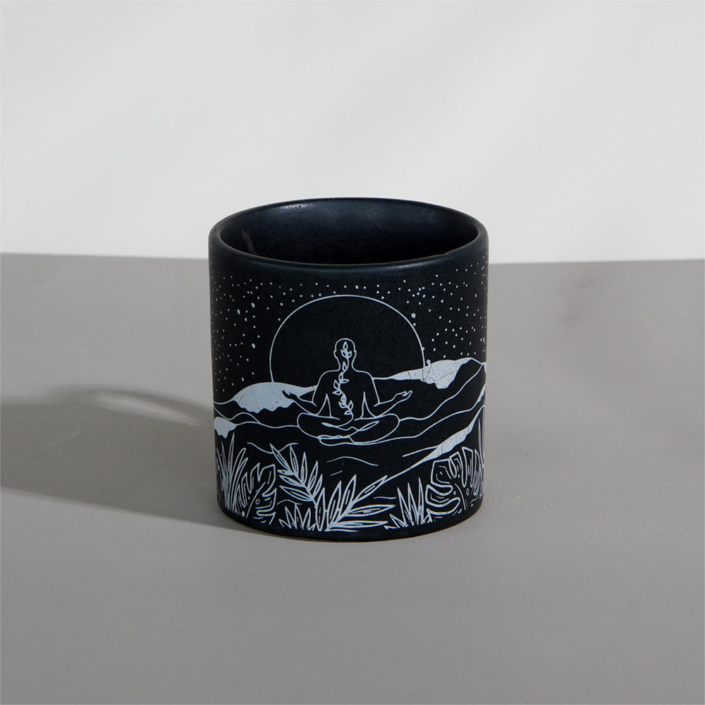 ALMIRO TREE Black - Ceramic Yoga Design Coffee Mug (350ml) - view 3
