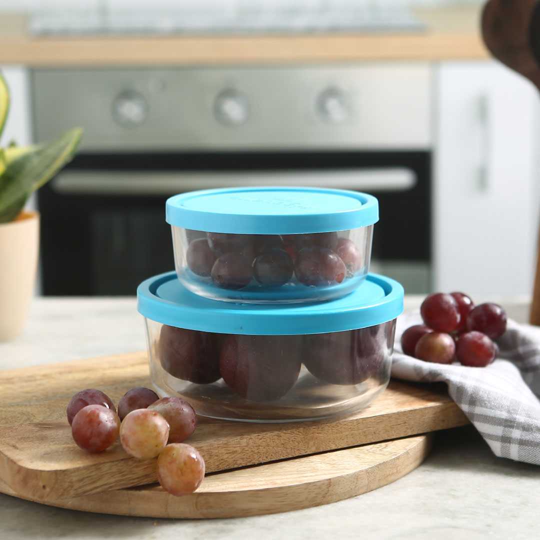 Wonderchef Bormioli Frigoverre 2 Pcs Round Glass Container.