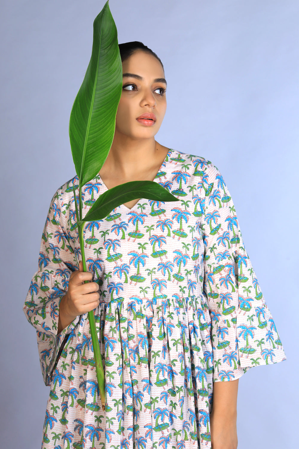 Kalanjali Ethnics Handblock Printed gathered Dress - view 9