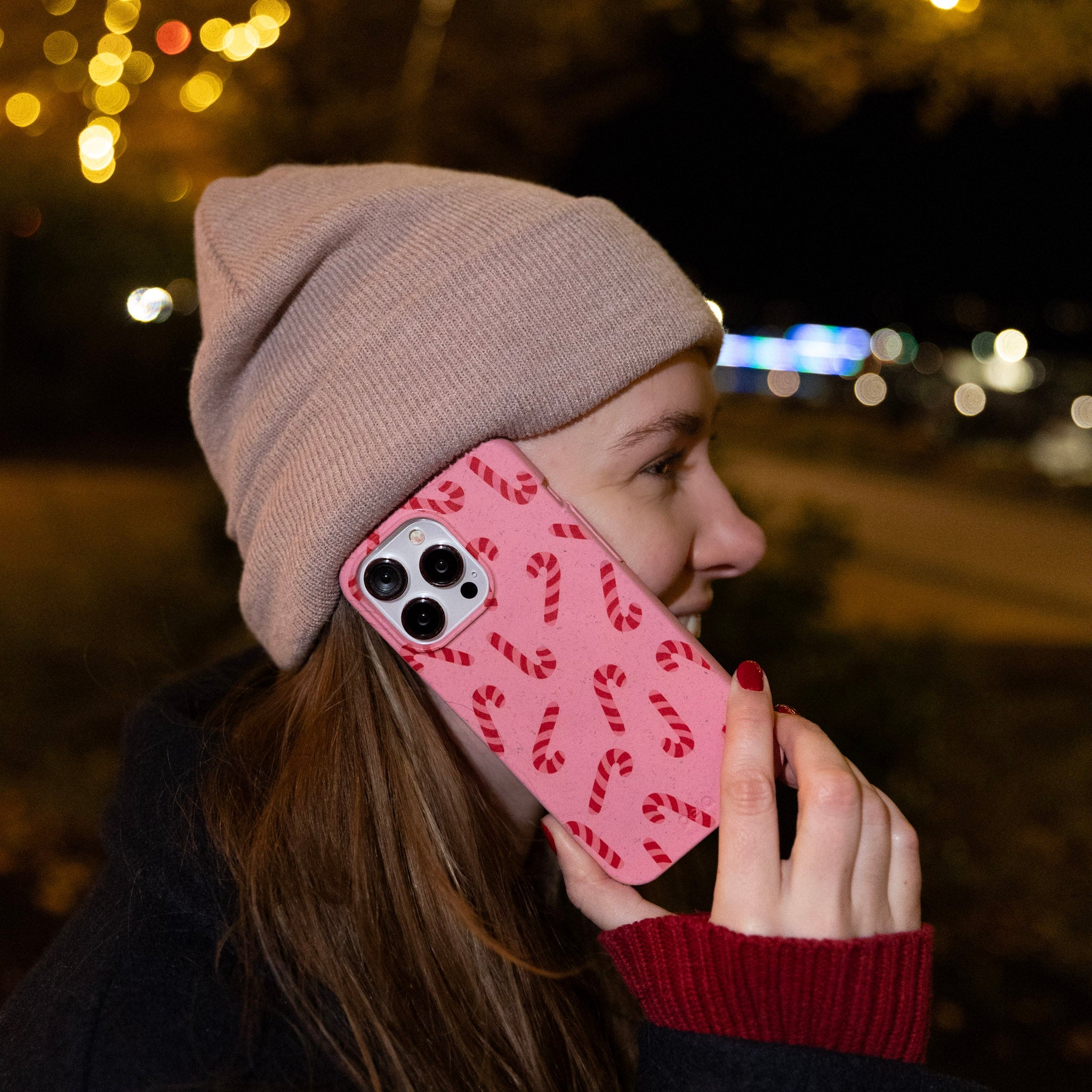 BlackTree Bubblegum Pink Candy Cane Chaos iPhone 15 Pro Case - view 2